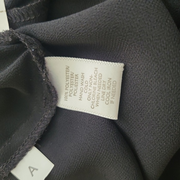Ann Taylor LOFT Sheer Black Front Pleat Blouse S - Picture 6 of 6